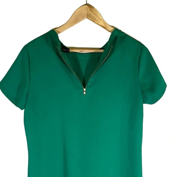 Adrienne Vittadini Kelly Green Short Sleeve Shift Dress Size 6 Casual Party Date - Picture 4 of 8